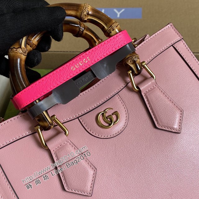 Gucci新款女包 古馳全皮手提肩背竹節包 竹節提手雙G配件 Gucci小號托特包 660195  ydg3308